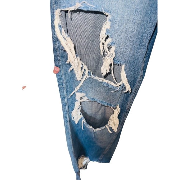 We The Free People Wide Leg Baggy Distressed Flare Jeans Sz 27 Boho Hippie 70s - Picture 6 of 10